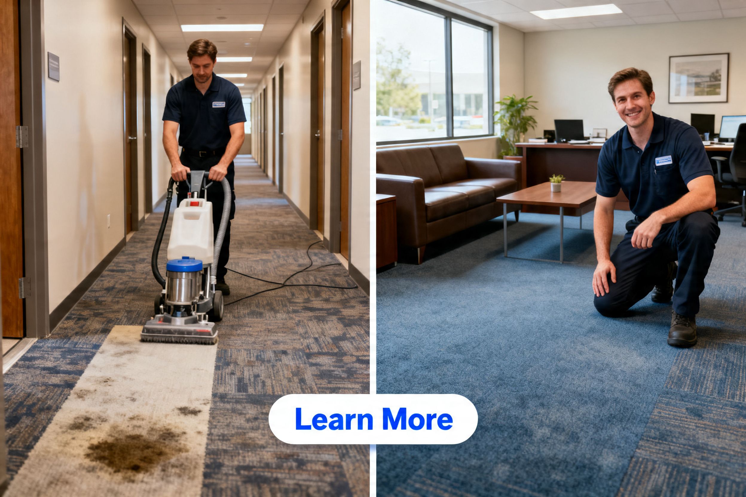 Carpet cleaning in an office hall